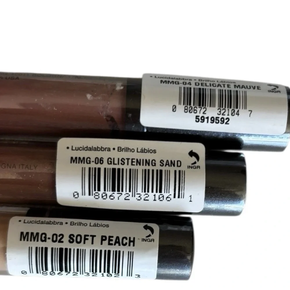 (3) Prestige Skin Loving Minerals Moisturizer Lip Gloss Mauve, Peach, Sand